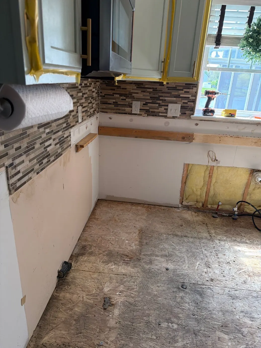 Containment setup for mold remediation in Pebble Brook home